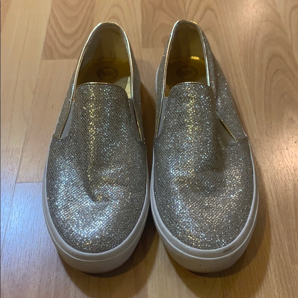 Michael Kors Silver/gold slip on sneakers